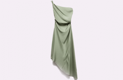 Ασύμμετρο φόρεμα σε λαδί χρώμα €79.99 από Mango   