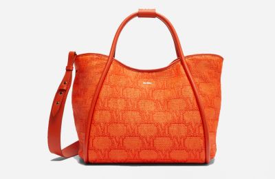 Κοραλλί jacquard fabric tote τσάντα από Max Mara