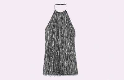 Εξώπλατο φόρεμα με παγιέτες €35.99 από Pull & Bear   