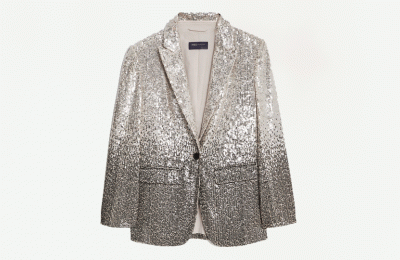 Όμπρε blazer με παγιέτες €109 από Marks & Spencer