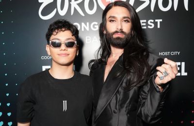 Οι πανηγυρισμοί της Conchita Wurst για τη νίκη της Αυστρίας