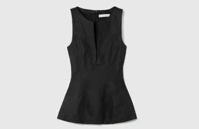 Λινό μαύρο μπλουζάκι από net-a-porter