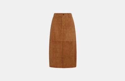 Καφέ suede φούστα από Marella