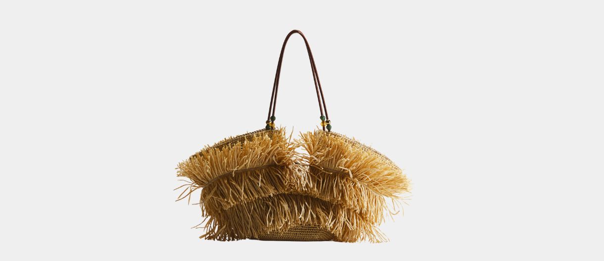 Fringed straw τσάντα από Η&Μ