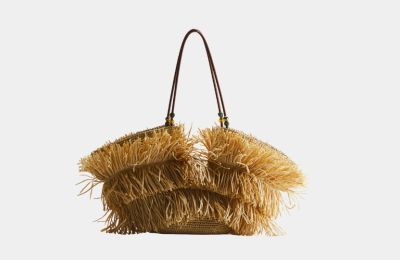 Fringed straw τσάντα από Η&Μ