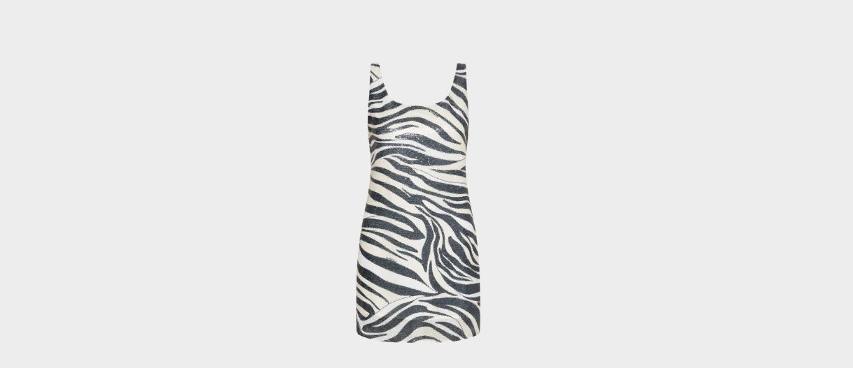 Zebra print φόρεμα με παγιέτες από Marella