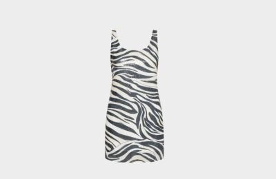 Zebra print φόρεμα με παγιέτες από Marella