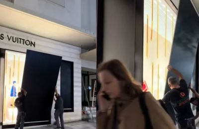 Άδειες βιτρίνες της Louis Vuitton και άλλα luxury stores της Αθήνας